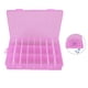 thumbnail image 5 of Jadeshay Caja Ajustable de plástico para Joyas de 24 Rejillas, organizadores Desmontables de plástico Transparente, Caja de Almacenamiento para Pendientes, contenedores divisores(Rosa), 5 of 5