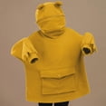 thumbnail image 2 of Women's Plush Sweatshirt Midi Design Sense Super Cute Cute Frog Hooded Zipper Pockets Slouchy Coat Top, 2 of 2