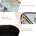 thumbnail image 5 of FORMRS Makeup Bag Travel Cosmetic Organizer for Women Fold Flat Zipper Pouch with Handle, Green Floral Cranes Pattern, 5 of 8