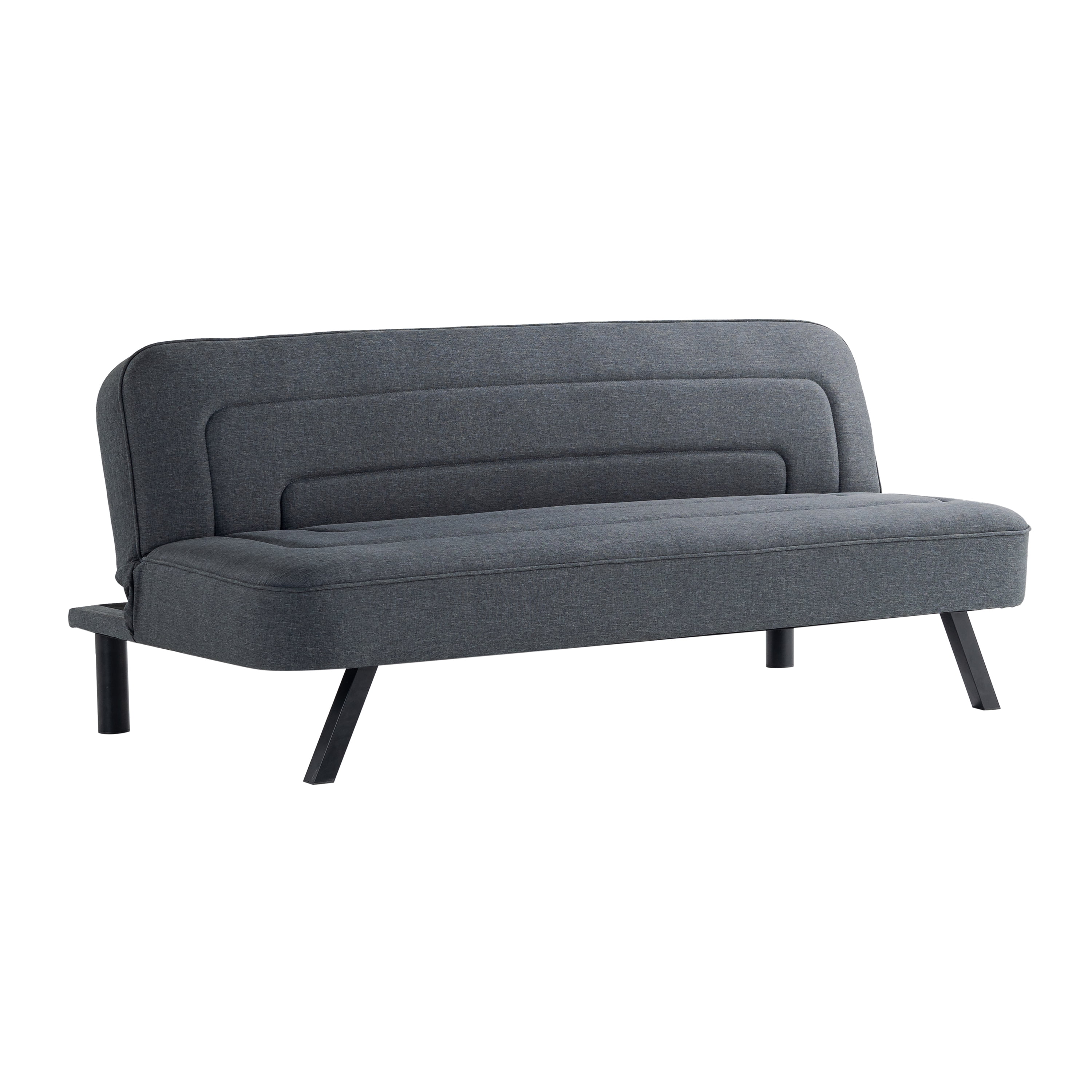 Serta Fletcher Modern Twin Futon, Charcoal Woven Fabric
