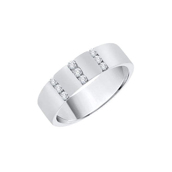 Diamond Wedding Band in 14K White Gold (1/4 cttw) (I-Color, SI3-I1 Clarity) (Size-5.5)