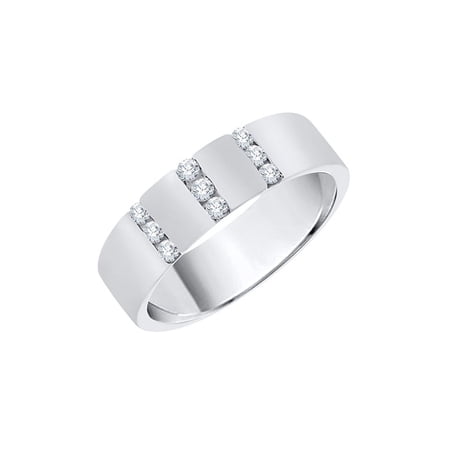 Diamond Wedding Band in 10K White Gold (1/4 cttw) (I-Color SI3-I1 Clarity) (Size-6.5)