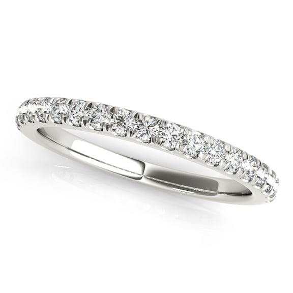 Aonejewelry 1/4 Carat Round Diamond Wedding Band In 14K Solid White Gold