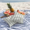 thumbnail image 4 of 2 Pack Outdoor Waterproof Throw Pillow Covers,Sage Green Stripe Gray Line Decorative Square Pillow Case Patio Pillowcases for Chair Couch Sofa 16x16in, 4 of 9