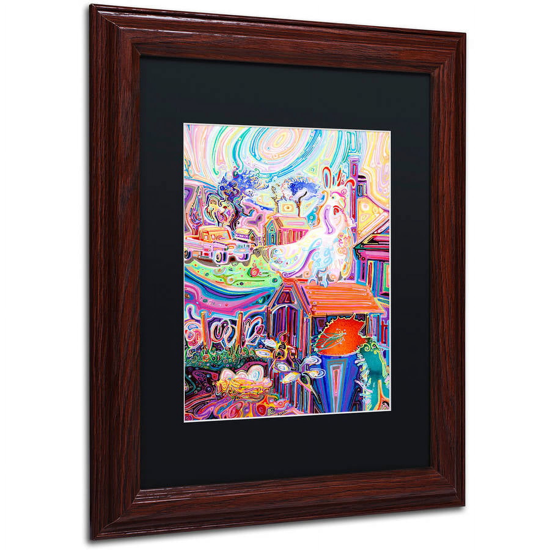 Trademark Fine Art "Poppycock" Canvas Art by Josh Byer, Black Matte, Wood Frame