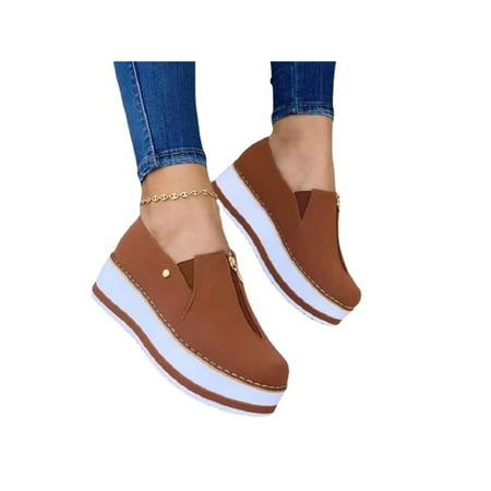 

Rockomi Womens Fashion Platform Shoe Loafer Slip Ons Trainers Sneaker Size 4.5-9