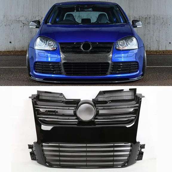 New Gloss Black R32 Style Front Bumper Grille for Golf 5 V MK5 2005-2009
