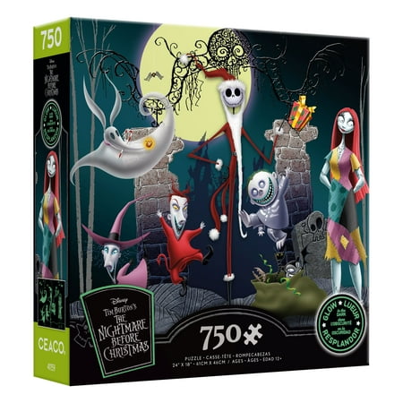Ceaco Nightmare Before Christmas Festive Frolics Glow 750 Piece Interlocking Jigsaw Puzzle