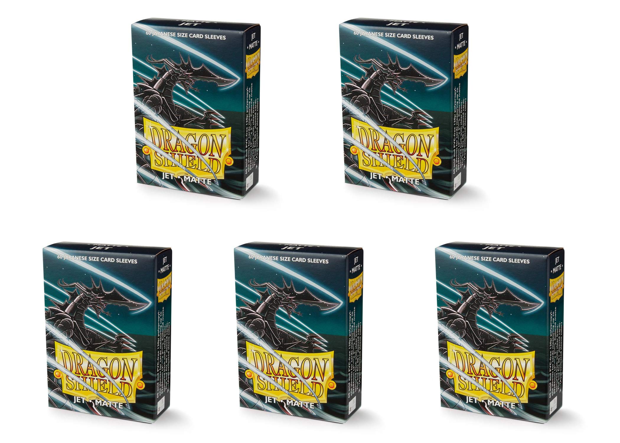 5 Packs Dragon Shield Matte Mini Japanese Jet 60 ct Card Sleeves Value Bundle!