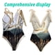 thumbnail image 3 of Traje de baño de una pieza de estilo chino antiguo dorado para mujer, traje de baño delgado de aguas termales junto al mar con falda cruzada, 3 of 6