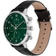 thumbnail image 2 of Tommy Hilfiger 1791985 Men's Leonard Green Dial Black Strap Watch, 2 of 3