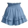 thumbnail image 6 of Zynoxe Skorts for Women Comfort Elastic Waist Womens Solid Color Skorts Trendy Versatile Tiered Ruffled Hem Mini Skirt Shorts Lightweight Breathable Cotton Linen Summer Skorts M, 6 of 7