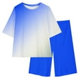 thumbnail image 3 of Girls Clothes Summer Outfits Graphic Letter Print Tee Shirt + Biker Shorts 2pcs Clothing Set 5-15t, 3 of 8