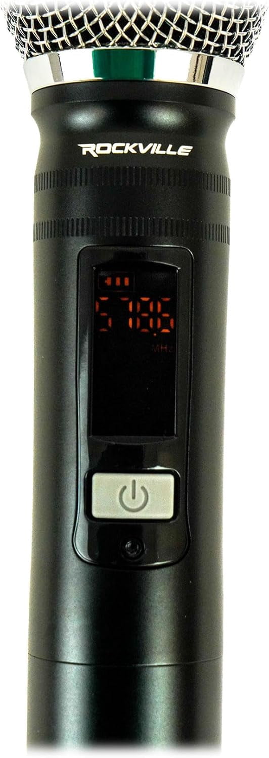 Rockville RWM-66 6-Mic Wireless UHF Microphone System, 48 Channels, Metal Build, Interference-Free, Long Range, Easy Setup, for Karaoke, Events, and Live Performances