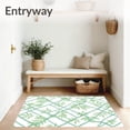 thumbnail image 3 of ODIKA 4'x6' Machine Washable Non-Slip Area Rug, Botanical Trellis with Delicate Lattice and Stylized Leaf Forms High Traffic Rug, Green, 527576, 3 of 7