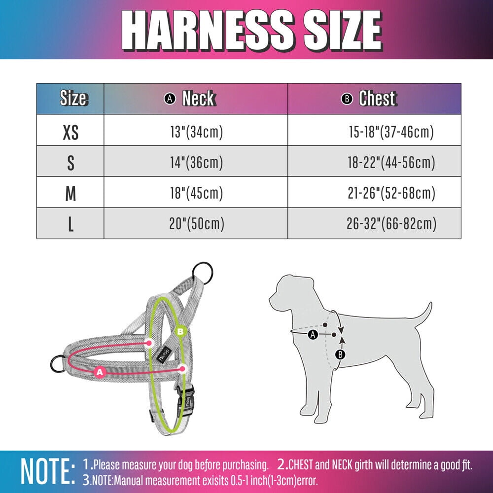 Pet Artist No Pull Dog Pet Dog Harness Reflective Nylon Mesh Padded with Handle Front Leading