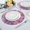 thumbnail image 4 of 15.4" Round Placemat Set of 4 Polyester Fabric Place Mats Non-Slip Dining Kitchen Table Mats for Kitchen Party Decor Beautiful Pink Hummingbird, 4 of 5