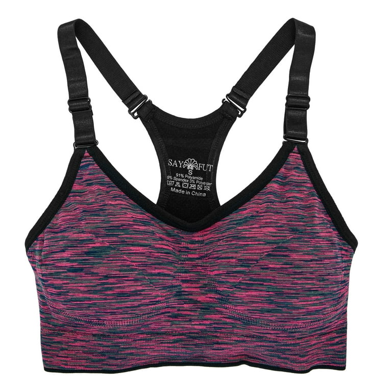 Women's Medium Support Cross Back Wirefree Removable Cups