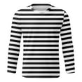 thumbnail image 4 of GBSYEWXS Tee For Men Striped Print Outdoor T-Shirts Fashion Crew Neck Black Tops, 4 of 4