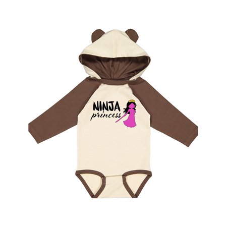 

Inktastic Ninja Princess-dark haired silhouette Gift Baby Girl Long Sleeve Bodysuit