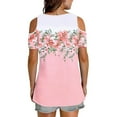 thumbnail image 6 of Otvok Womens Pink Blouses Short Sleeved V-Neck Off Shoulder Fashionable Tops, 6 of 6