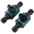 thumbnail image 1 of Jinsinto 2 Pieces 16mm Garden Hose Quick Connector with 2 Way Stopcock, 1 of 5