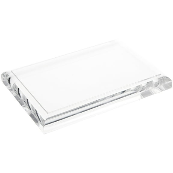 Plymor Clear Acrylic Rectangular Display Base with Ogee Edge, 6.625" W x 4.625" D x 0.75" H