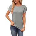 thumbnail image 2 of Bellella T-Shirt Femme Col Rond Été Manches Courtes Pull Tunique Décontractée Gris TG, 2 of 5