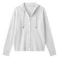 thumbnail image 4 of HCYSFG Womens Relaxed Fit Cardigan Sweater Hooded Long Sleeve Solid Color Button Front Textured Pattern Fall Knit Jacket Tops, 4 of 4