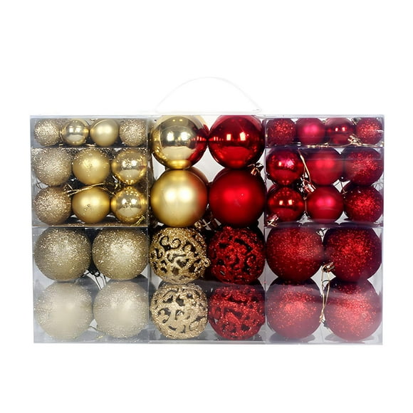 Ensemble de 100 Boules de Noël, Boules Brillantes pour Décoration d'Arbre de Noël, Kit de Décoration en Vrac pour Maison, Bureau et Fête