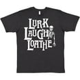 thumbnail image 3 of Inktastic Funny Goth Lurk Laugh Loathe with Goofy Skeleton Halloween T-Shirt, 3 of 5