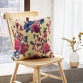 thumbnail image 5 of LALILO Throw Pillow Covers Colorful Floral With Roses Watercolor Green Cushion Cover 18" x 18", 2 Pack, 5 of 6