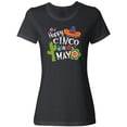 thumbnail image 3 of Inktastic Happy Cinco De Mayo Sombrero, Cactus, Flowers Women's T-Shirt, 3 of 5