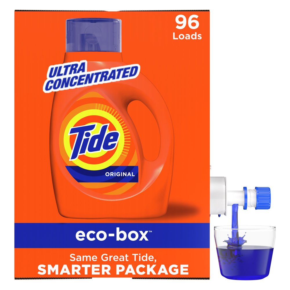Tide Ecobox Original HE, 96 Loads Liquid Laundry Detergent, 105 Fl Oz