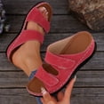 thumbnail image 5 of Dakaela Orthopedic Wedges Sandals for Women Arch Support Open Toe Platform Slip on Slides Summer Dressy Casual Walking Shoes with Hook and Loop Size 6-10 Red, 5 of 9