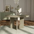 thumbnail image 2 of Furniture of America Cheri 54" Solid Wood Round Indoor Dining Table, White Oak, 2 of 9