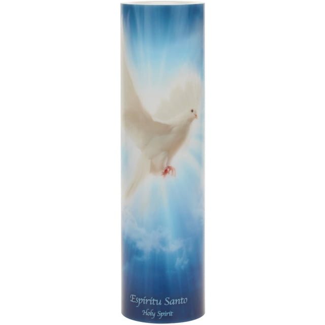 The Saints Collection Holy Spirit Flickering Lifelike LED Prayer Candle with Timer, Religious Home Decor, Gift Ideas for Friends and Family