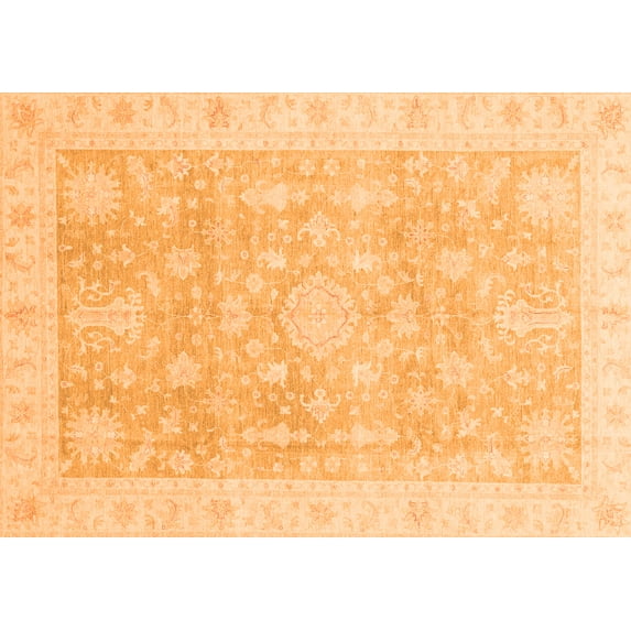 Ahgly Company Indoor Rectangle Oriental Orange Modern Area Rugs, 2' x 4'