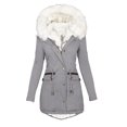 thumbnail image 3 of FAVIPT 2024 Winter Coats for Women Trendy Thicken Fleece Lined Parkas Anoraks Warm Cotton Jacket Coats with Faux Fur Hood, 3 of 5