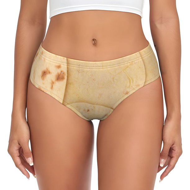 Balery taco tortilla Ropa Interior de Algodón para Mujer con Dibujo – Braguitas Cómodas y Elásticas, Estilo Clásico-XX-Large