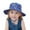 Dark Blue, variant on Krdevn Toddler Sun Hat, Floral Print Wide Brim Fisherman Cap, Breathable Adjustable Chin Strap, UV Protection Beach Hat for Boys & Girls,2-6 Years