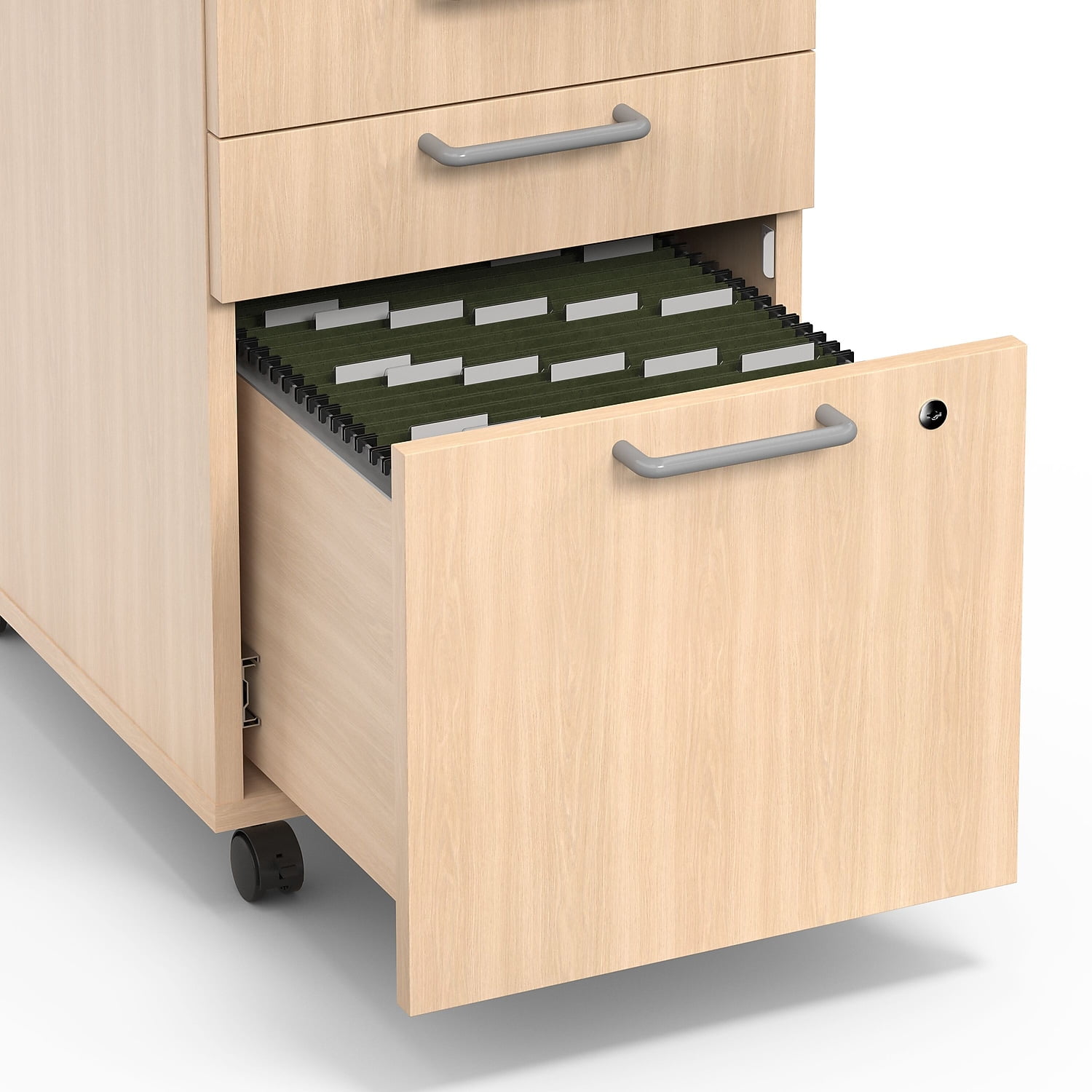 Staples Union & Scale Essentials 3-Drawer Vertical File Cabinet Mobile/Pedestal Letter/Legal Natural