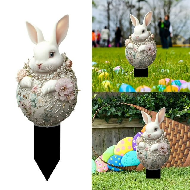 TIELUTT 2D Acrylic Outdoor Stake Weather Easy Installation Versatile Display Easter Cards for Kids Class for Men Work Boots Custom Banner Sign Rabbit Cardboard Cutout for Shoes Women Comfort for Flat