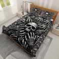 thumbnail image 3 of Lotusprinthandmade Horror Skull Quilt Bedding Set (White Binding) 5 Sizes (Made in Vietnam) (55x60), Scary Skull-Themed Quilt Bedding, Halloween Skull Bedroom Decor, 3 of 5
