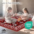 thumbnail image 4 of ODIKA 2'x3' Machine Washable Non-Slip Area Rug, Winter Snowman Dance with Vintage Plaid and Nordic Accents High Traffic Rug, Red, 732186, 4 of 5