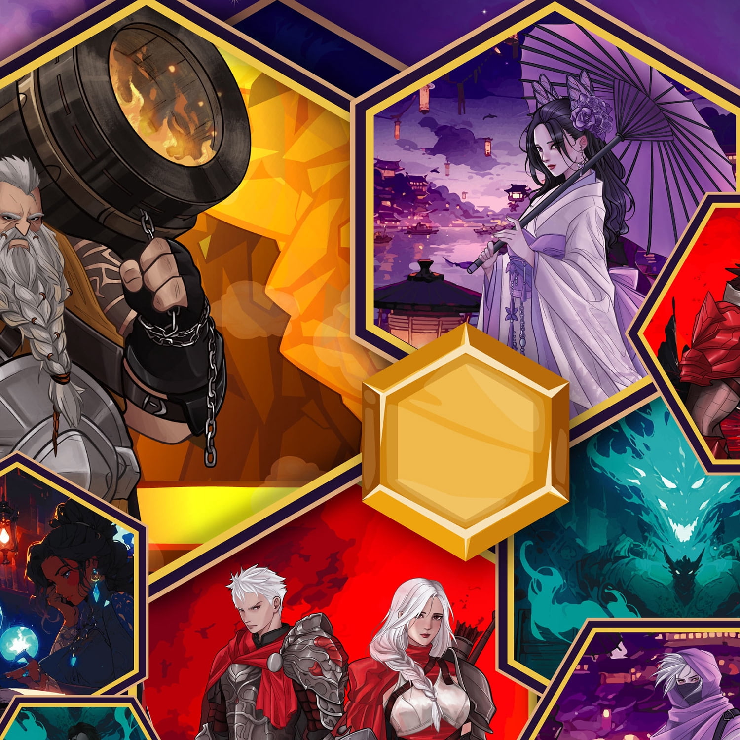 Heroes of Timeline - Fantasy Strategy Combat Board Game, Asymmetric Arena, Abstract Grid Movement, Unique Hero Abilities, Ages 14+, 2 Players, 20+ Min