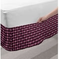 thumbnail image 2 of Checkered Bed Skirt, Crosswise Striped Mosaic Pattern Squares Retro Style Feminine Design, Elastic Bedskirt Dust Ruffle Wrap Around for Bedding Decor, 4 Sizes, Pink Pale Pink Black, by Ambesonne, 2 of 2