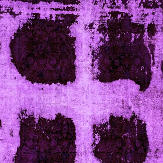 Ahgly Company Indoor Square Abstract Purple Modern Area Rugs, 6' Square