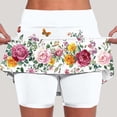 thumbnail image 2 of Feancey Athletic Skorts for Women Plus Size Casual Floral Tennis Skirts with Built in Shorts and Pockets Tummy Control High Waist Yoga Skort White L, 2 of 6