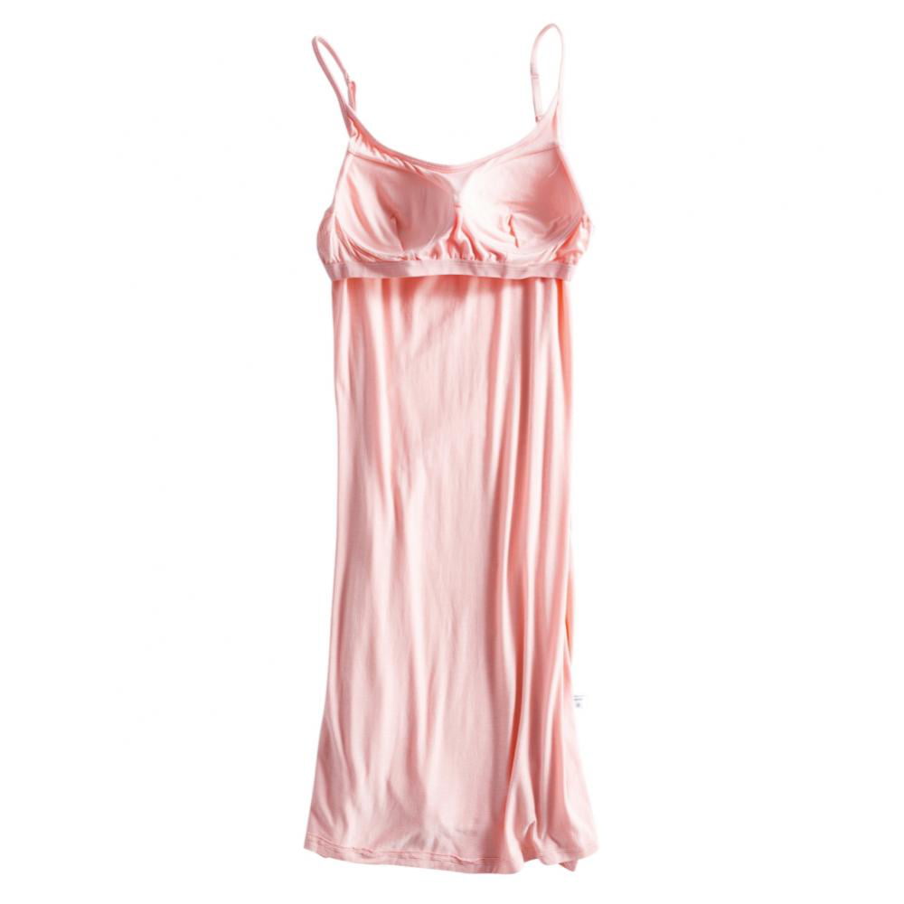 Women's Nightgown with Built in Bra Chemise Sleepwear Full Slips